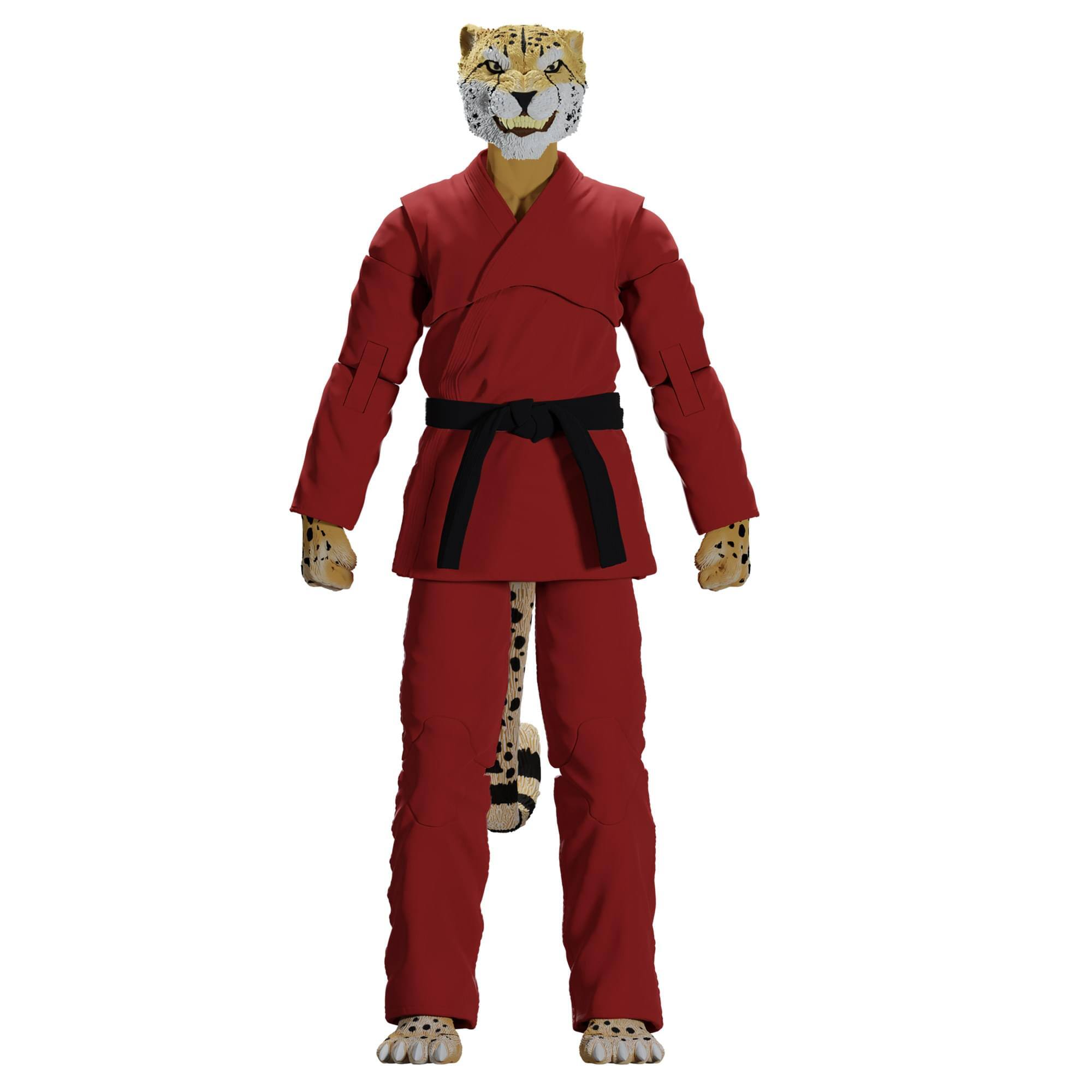 Alt View 10. Icon Heroes - Zoo Jitsu Fighters 6 Inch Action Figure | Chico the Cheetah with Red Gi - Red.