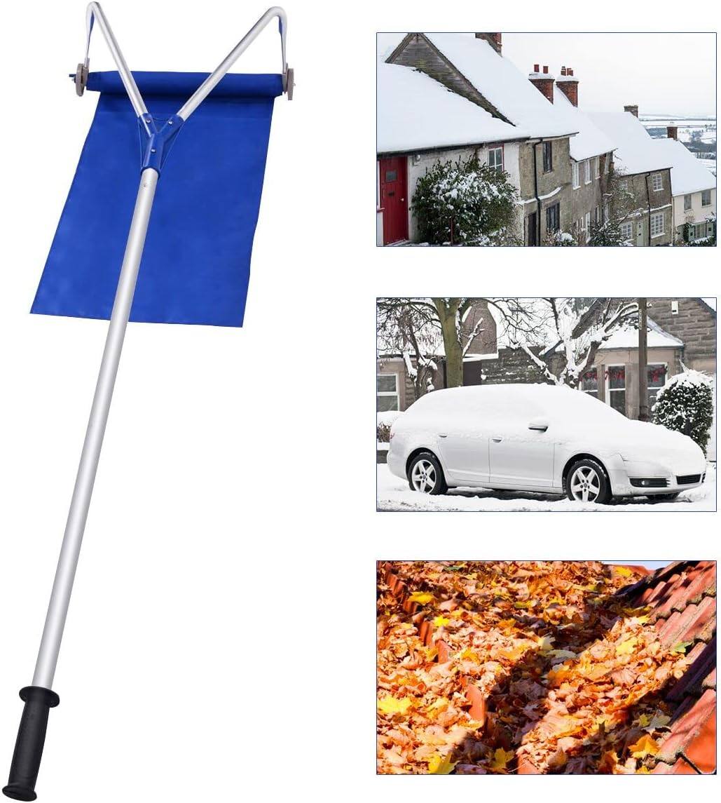 Alt View 13. Costway - Lightweight Roof Rake Snow Removal Tool 20FT Adjustable Telescoping Handle - Blue.
