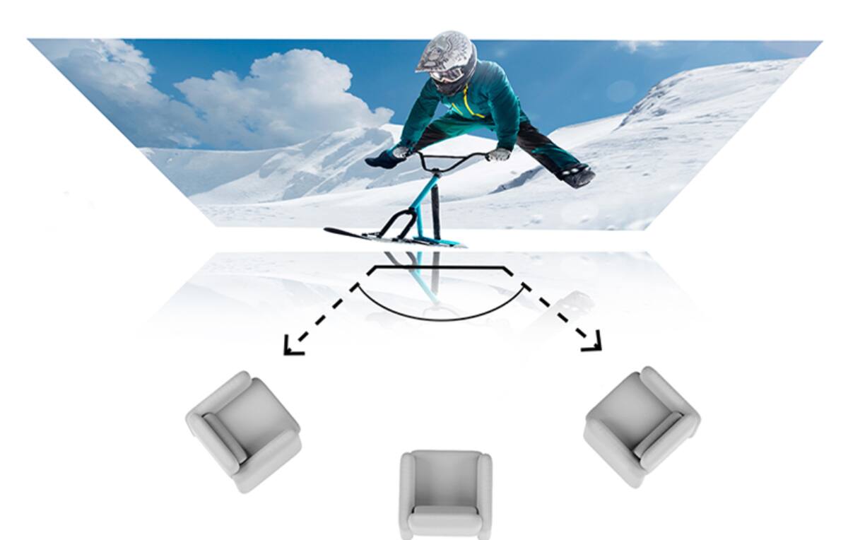 Alt View 14. AWOL Vision - ALR D-100 100" Ambient Light Rejection (ALR) Daylight Fixed Frame Ultra Short Throw (UST) Projector Screen,4K/8K 3D - Gray.