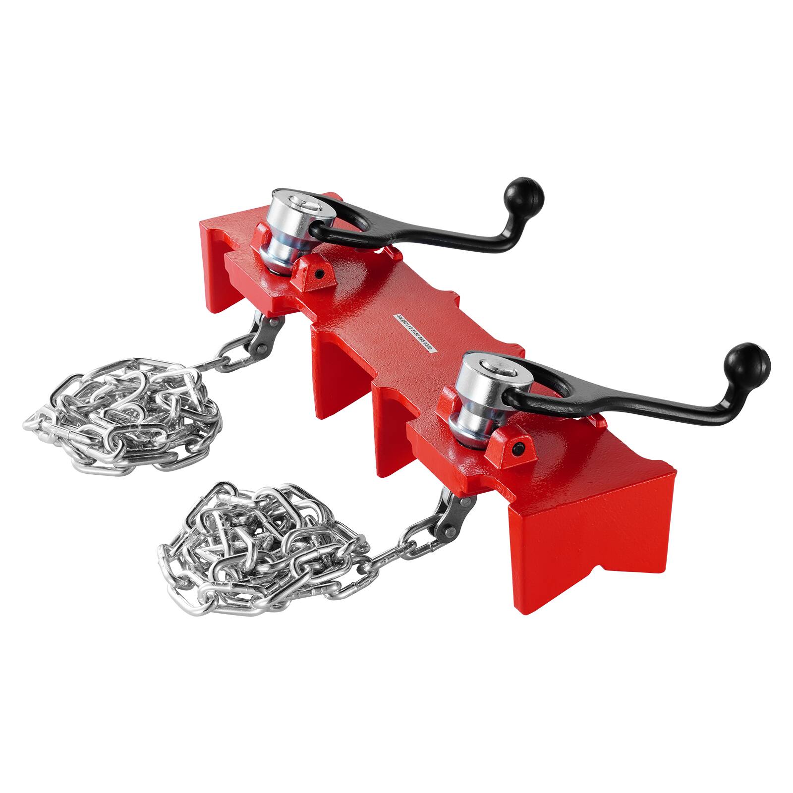 Alt View 5. VEVOR - Pipe Welding Vise, 1/2" to 8" Pipe Welding Clamp with Dual Chains & Crank Handles, Heavy-Duty Cast Iron Welding Vise - Red.