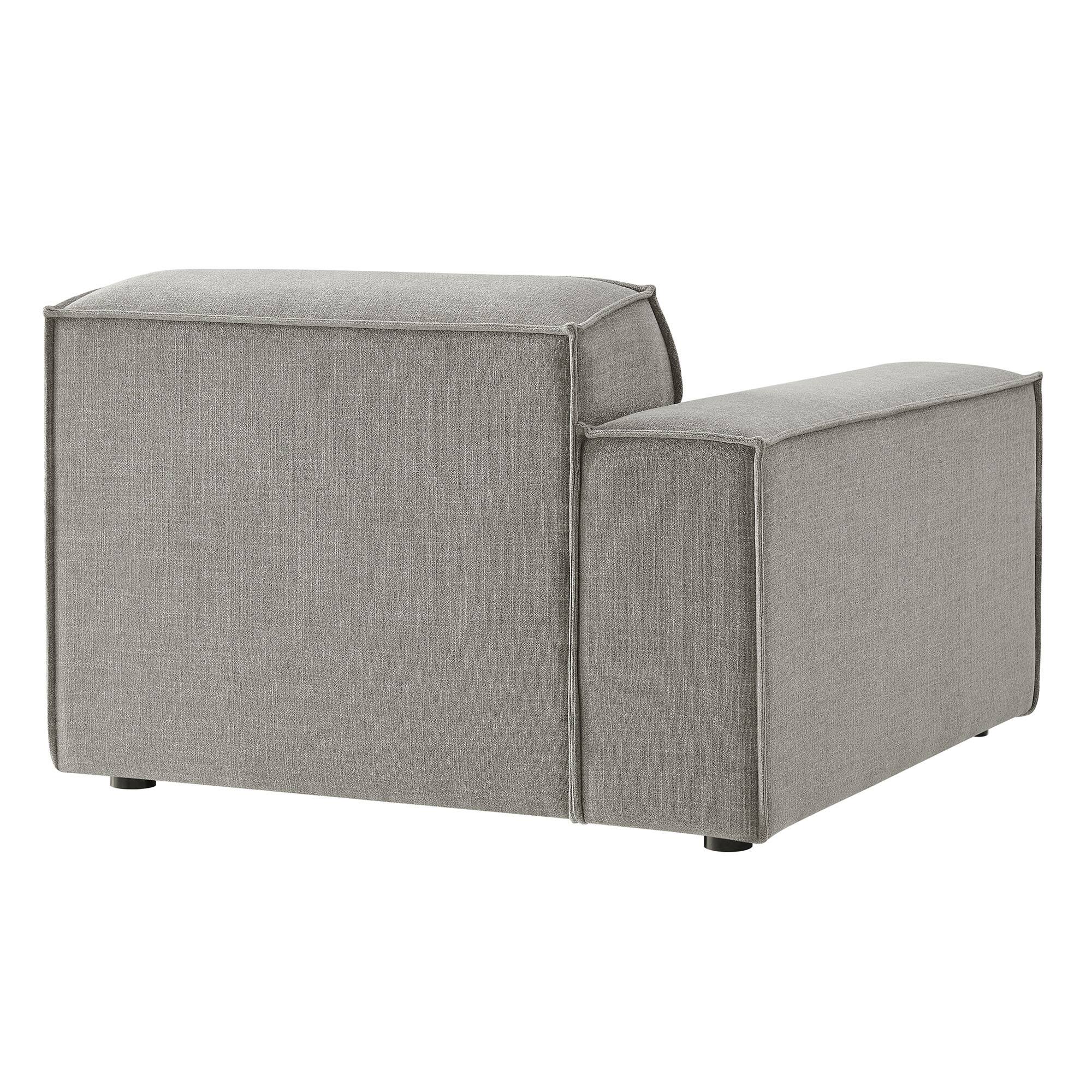 Alt View 5. Modway - Restore Performance Fabric Upholstered Left-Facing Modular Lounge Chair by Modway - Pewter.