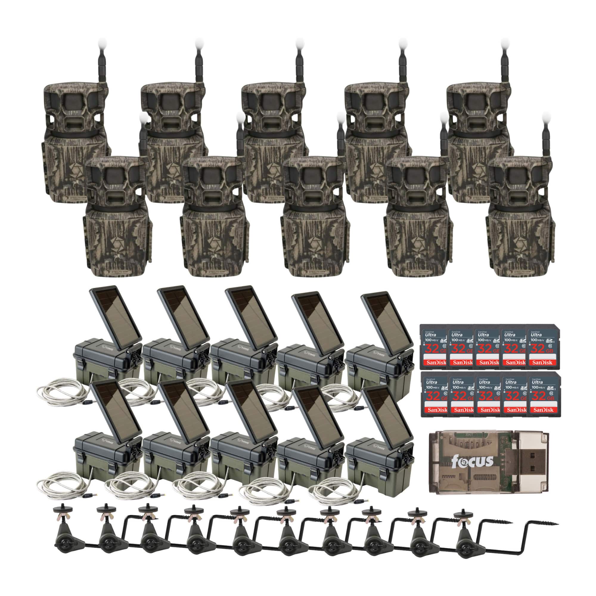 Stealth Cam - Revolver Pro 2.0 360-Degree 40MP 1440p Brown Cellular Camera Bundle