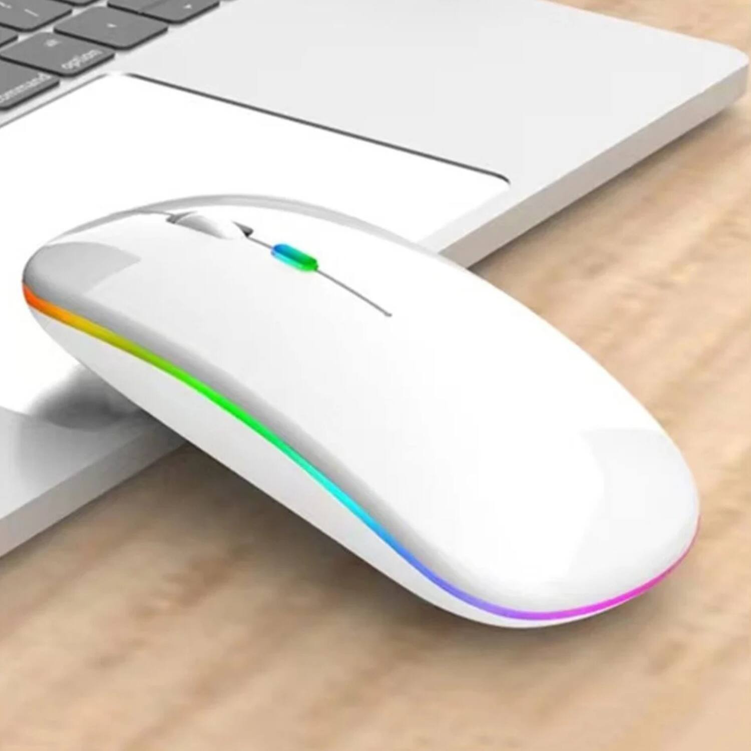 Left. Stock Preferred - 2.4GHz Wireless Optical Mouse USB Rechargeable RGB Cordless Mice for PC Laptop White - White.