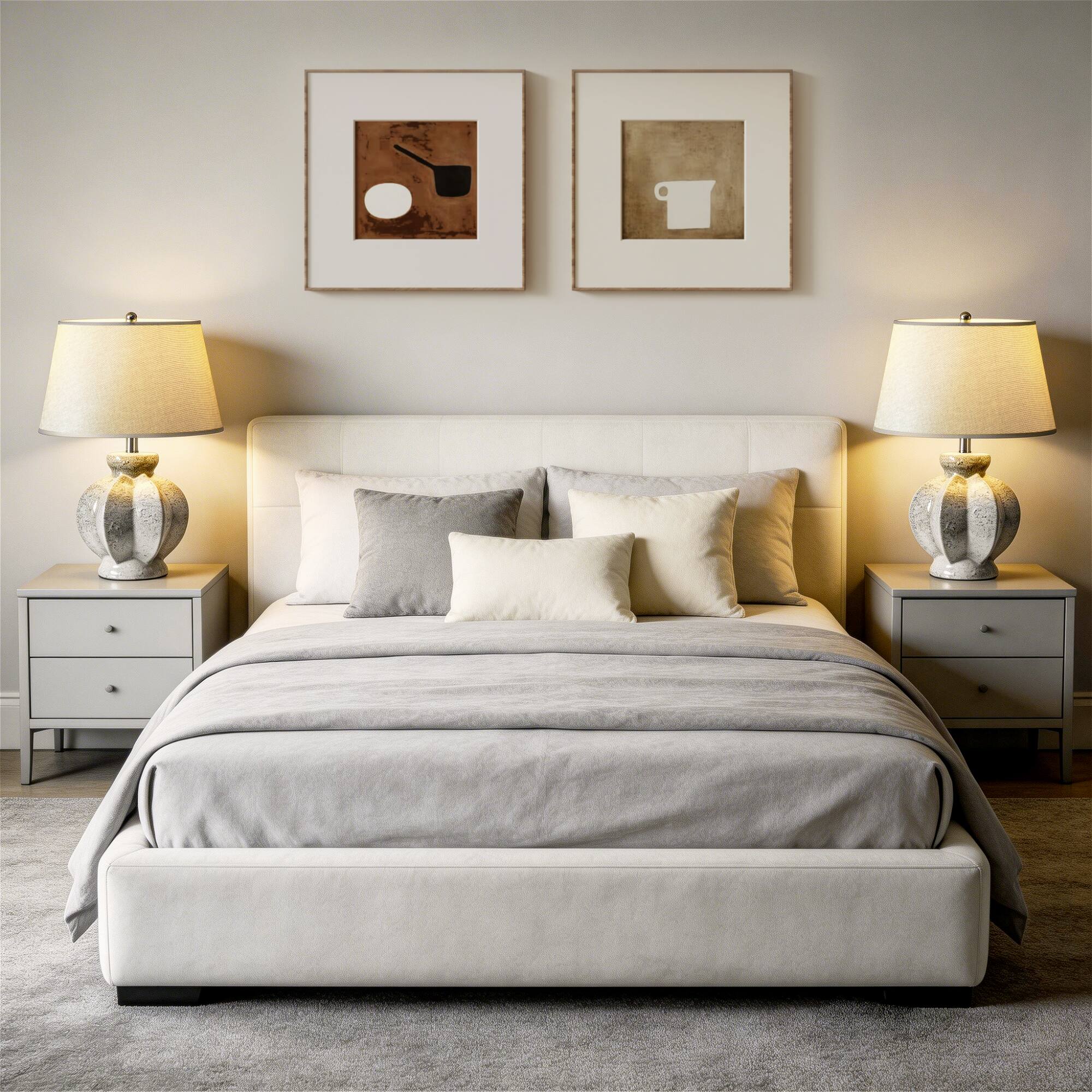 Alt View 5. partphoner - Rustic Ceramic Table Lamp - Grey.