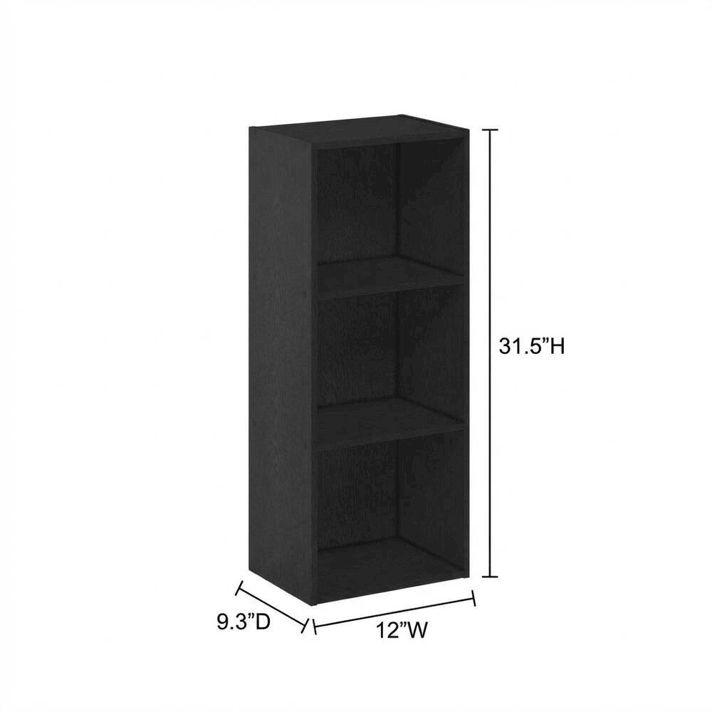 FurniFact - 3-Tier Open Shelf Bookcase with Sturdy Wood Construction - Blackwood price history on PriceWatchPro