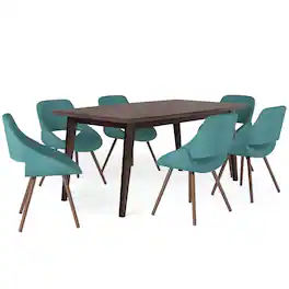 Simpli Home - Malden / Draper 7-Piece Dining Set - Turquoise Blue
