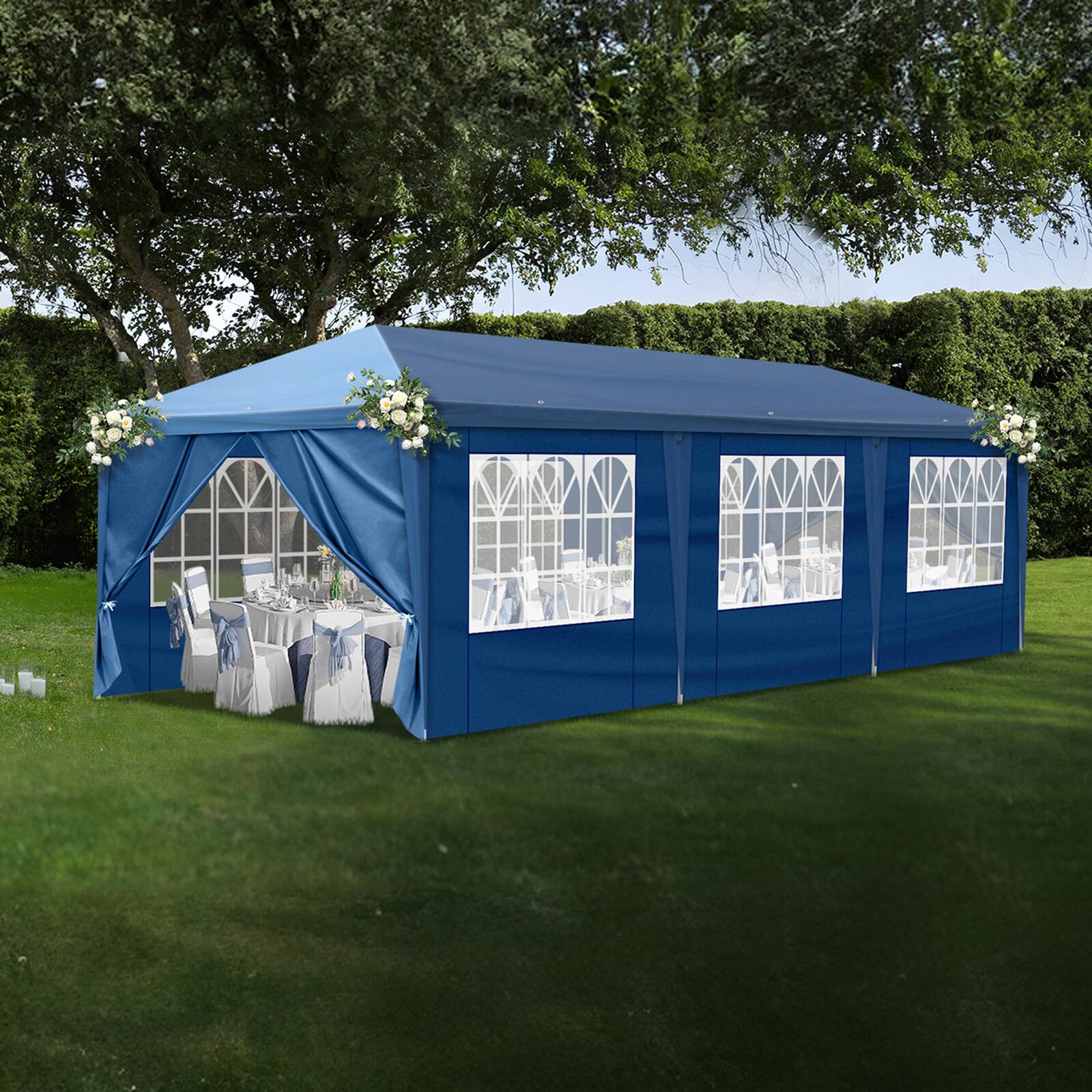 Angle. Winado - 10x30 Pop Up Canopy Tent with Sidewalls, Outdoor Gazebo Canopy Tent, Patio Event Tents Outdoor Event Shelter for Parties.