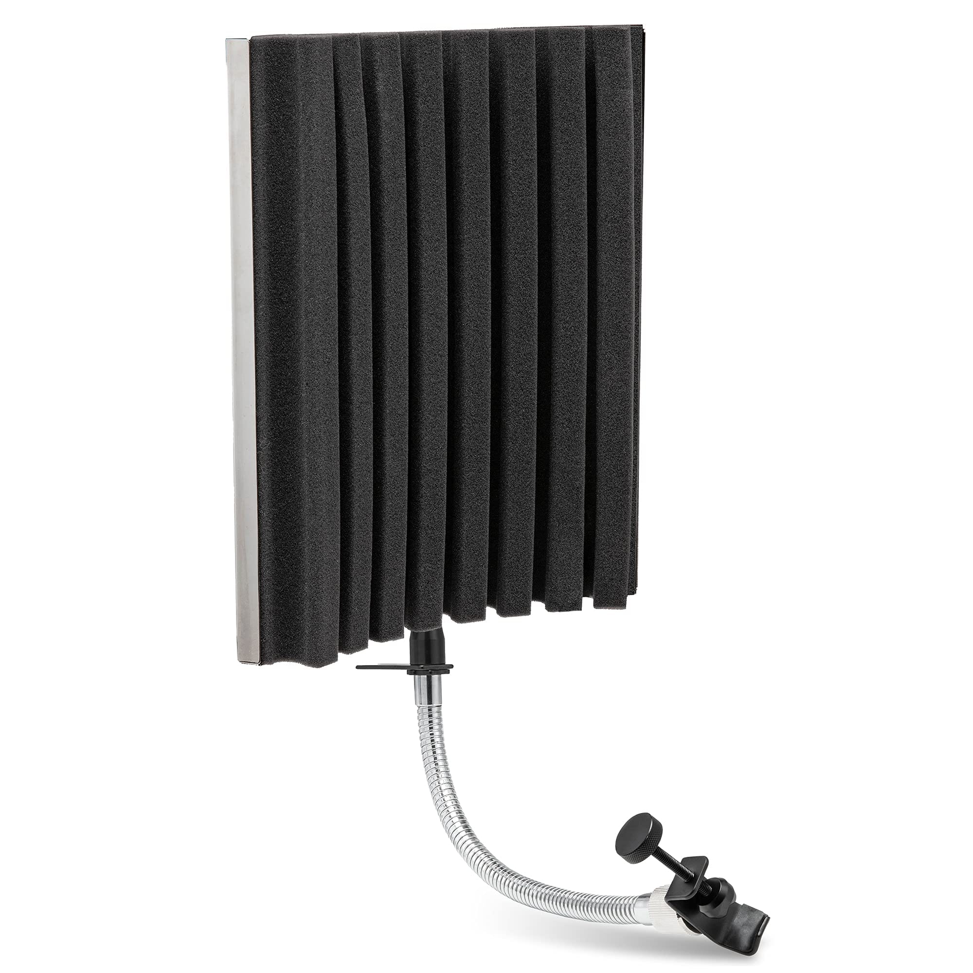 Front. Lyxpro - VRI-40 Microphone Sound Isolation Shield, Mic Foam Shield with Gooseneck, Stand Mountable.