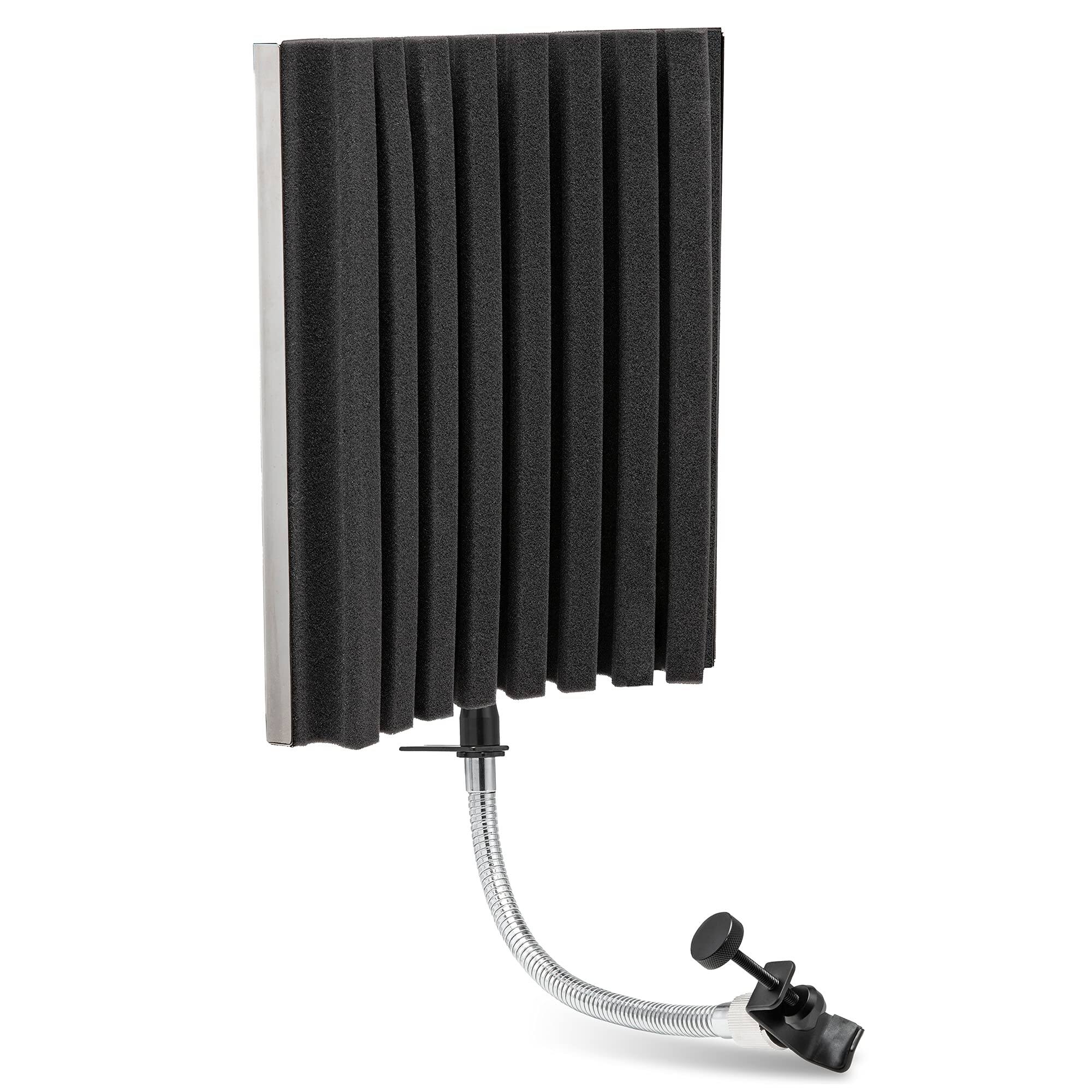 Lyxpro - VRI-40 Microphone Sound Isolation Shield, Mic Foam Shield with Gooseneck, Stand Mountable