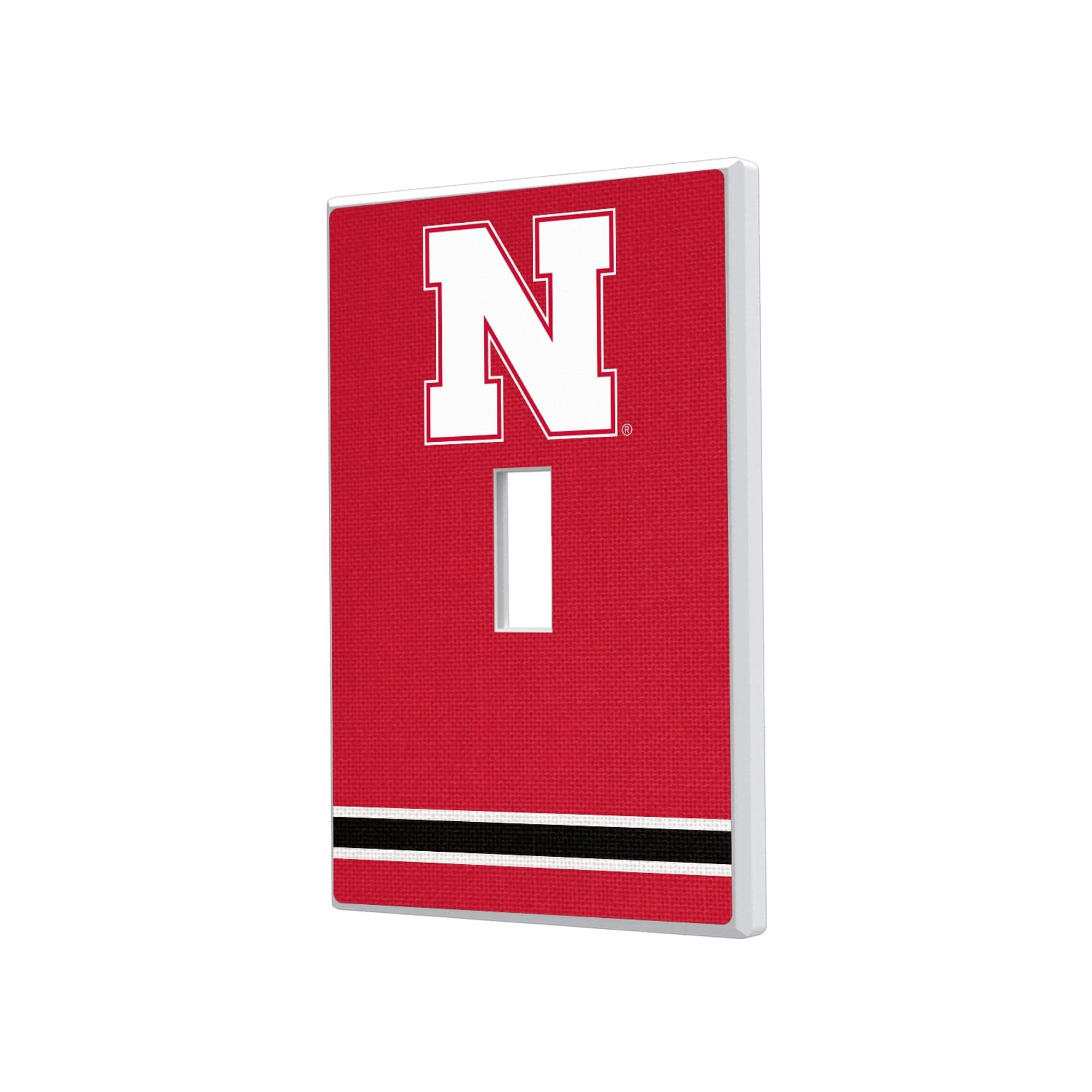 Keyscaper - Nebraska Huskers Stripe Design Single Toggle Lightswitch Plate - Multicolor