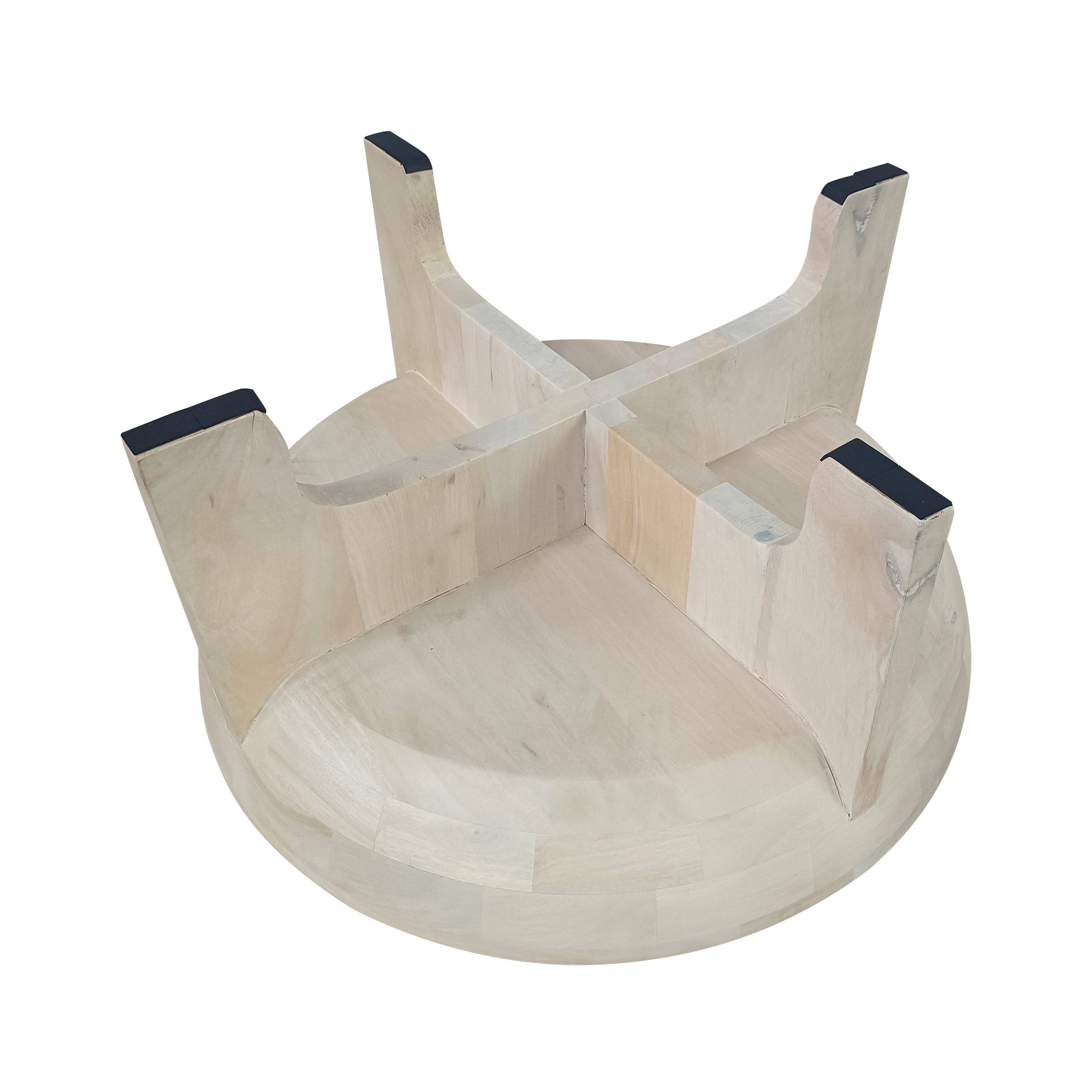 Alt View 8. Manhattan Lane - Tomas 32 Inch Coffee Table, Mango Wood Drum Top - White.