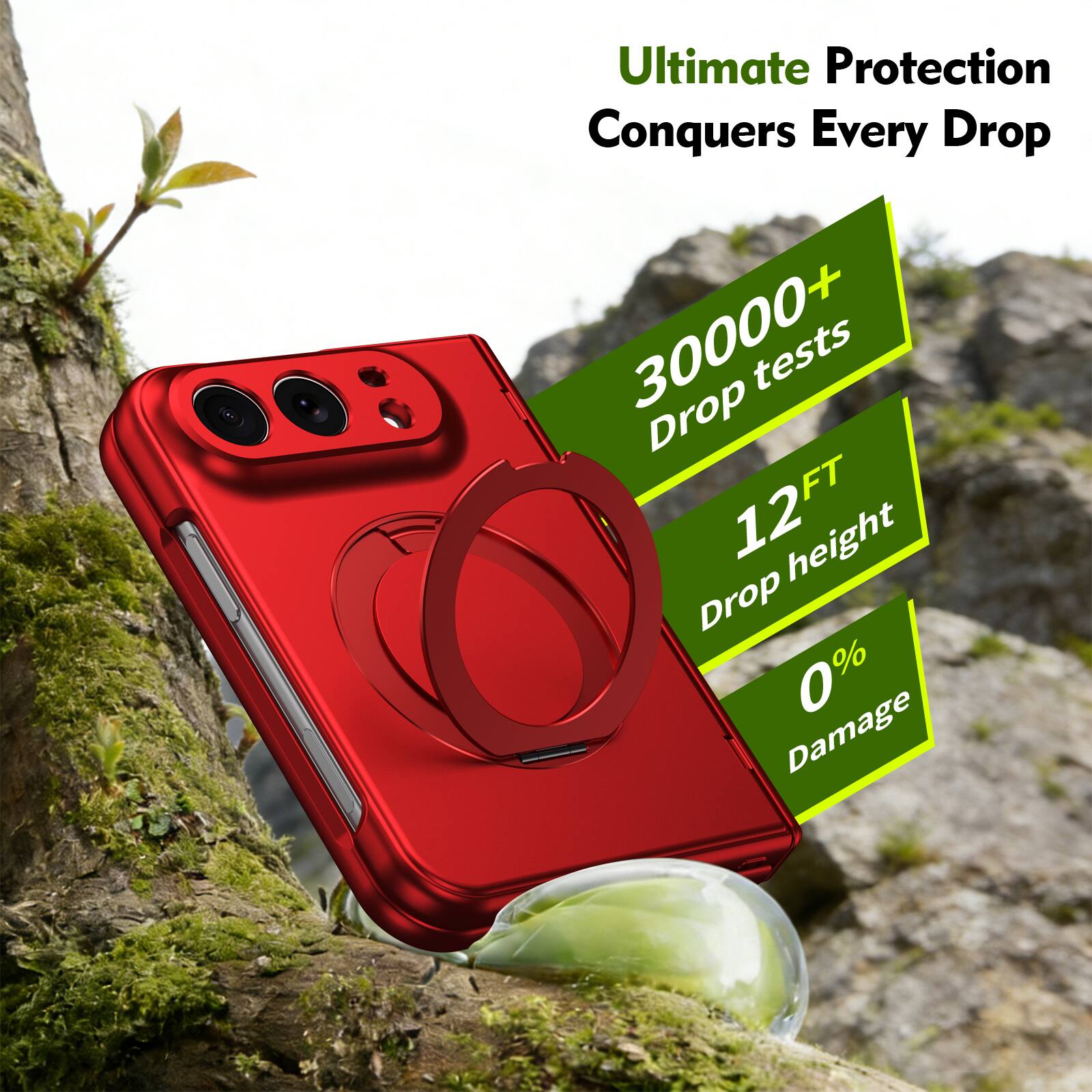 Ultimate Protection Conquers Every Drop  
30000+ Drop tests  
12FT Drop height  
0% Damage