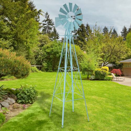 Alt View 9. Winado - Weather Resistant Home Yard 8 FT Garden Windmill 4 Legs for Outdoor Garden - Blue.