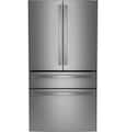 GE Profile - 36 in. Wide 23.2 Cu. Ft. 4-Door French Door Counter-Depth Smart Refrigerator with Dual-Dispense AutoFill Pitcher - Stainless Steel