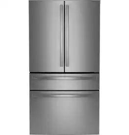GE Profile - 23.2 Cu. Ft. 4-Door French Door Counter-Depth Smart Refrigerator with Dual-Dispense AutoFill Pitcher - Stainless Steel