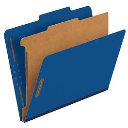 Pendaflex - Pressboard Classification Folder, 1-Dividers, 1 3/4" Expansion, Letter Size, 10/Box - Dark Blue