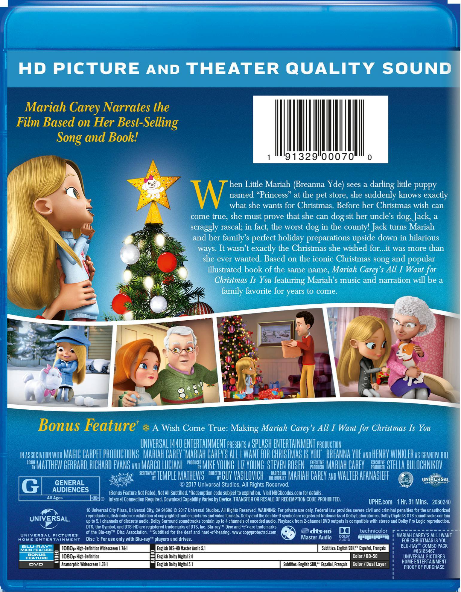 Angle. Mariah Carey's All I Want for Christmas Is You (DVD + Digital) [Blu-ray].