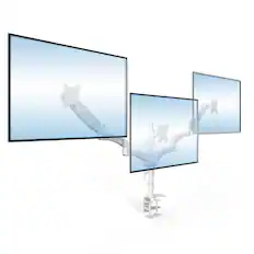 Front. Mount-It! - Triple Monitor Desk Mount with Gas Spring Arms for Monitors up to 32″, White - White.