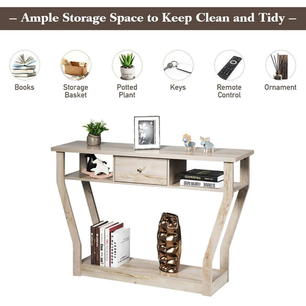 - Ample Storage Space to Keep Clean and Tidy  
- Books  
- Storage Basket  
- Potted Plant  
- Keys  
- Remote Control  
- Ornament
