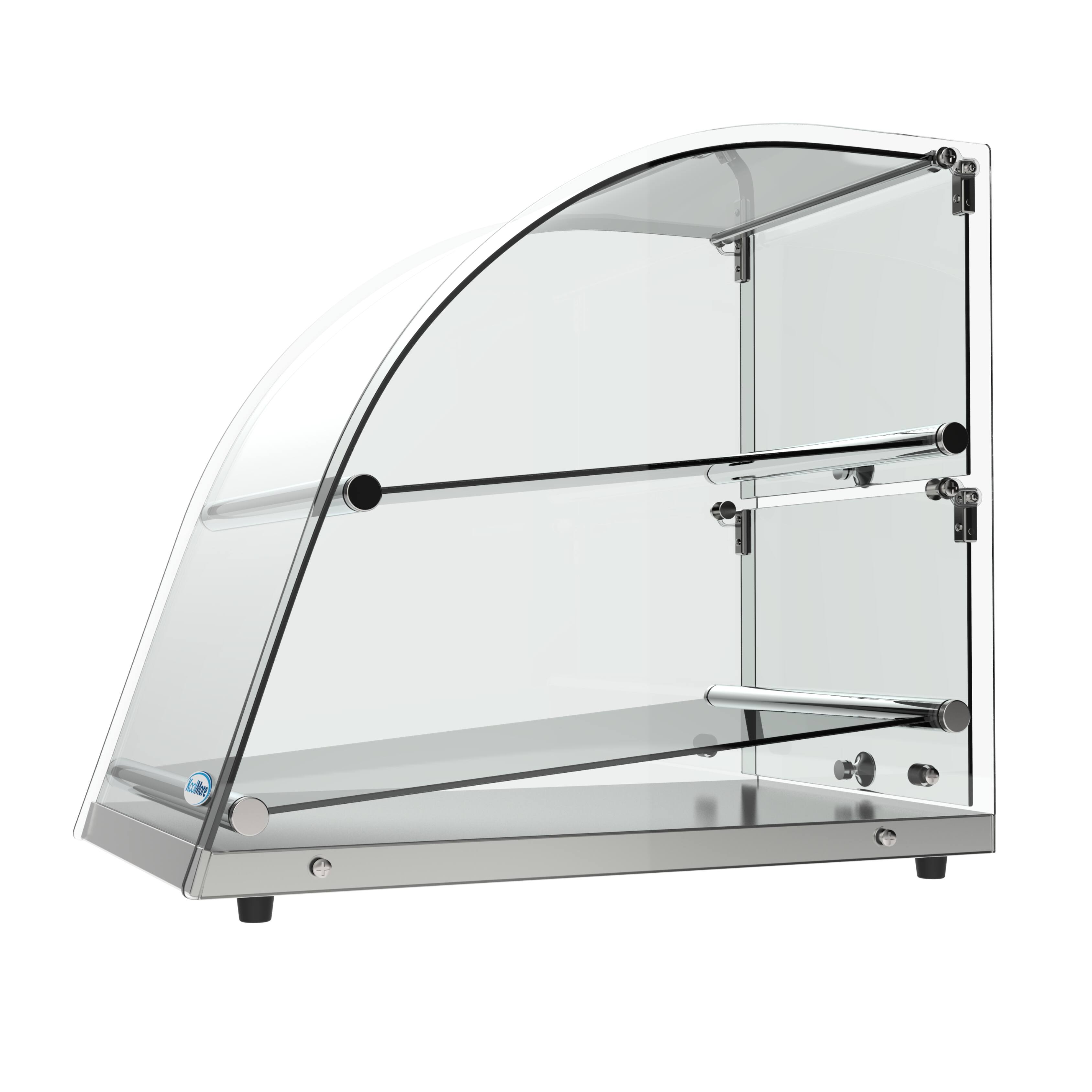 Alt View 5. Koolmore - 23 in. Commercial Countertop Bakery Display Case with Front Curved Glass and Rear Door, 2.4 cu. ft. DC-2CN - Silver.