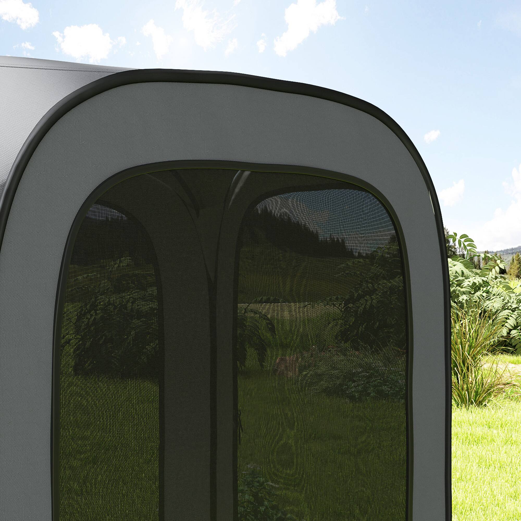 Alt View 7. Outsunny - x 11ft Pop Up Screen Tent, UPF50+ Portable Camping Gazebo Screen House with Carry Bag - Dark Gray.