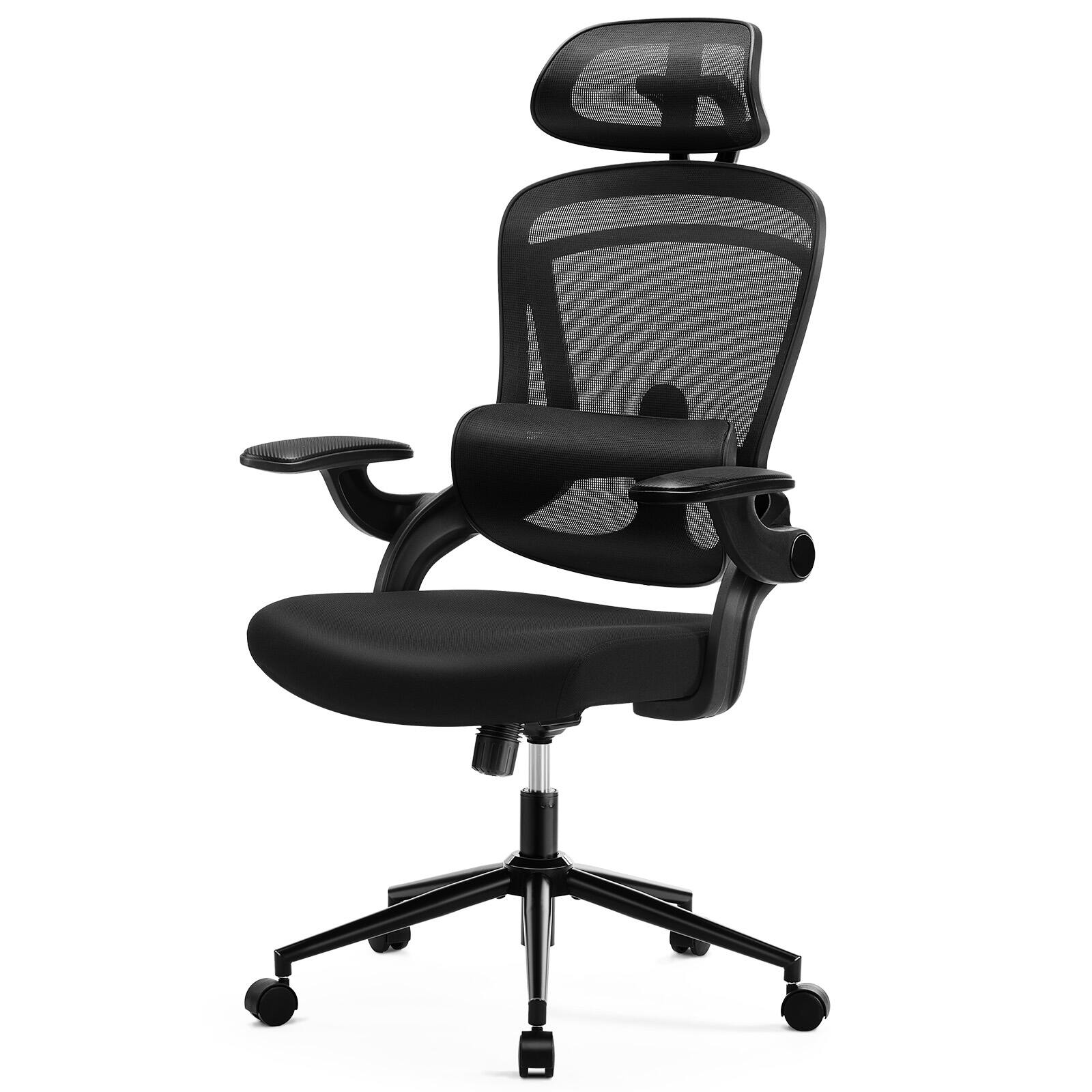 Left. AENKYO - Desk Chair Office Chair Computer Chair with Adjustable Height and 120°Tilt &Adjustable Lumbar Support & Headrest - Gray.