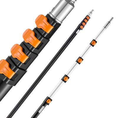 VEVOR Telescoping Pole, 7 to 30 ft Pole, Extension Multi-Purpose Pole, Aluminum Alloy Paint Extendable Pole with Flip-Lock Design, Black&Orange VEVOR Telescoping Pole, 7 to 30 ft Pole, Extension Multi-Purpose Pole, Aluminum Alloy Paint Extendable Pole with Flip-Lock Design, Black&Orange