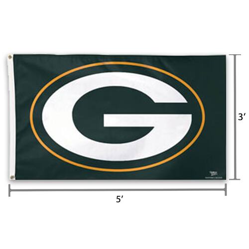 Alt View 1. WinCraft - Green Bay Packers Deluxe 3' x 5' Logo Flag - Multicolor.