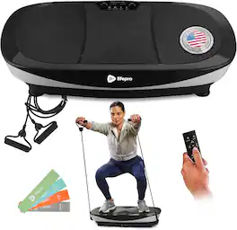 LifePro - Rumblex Max 4D Vibration Plate Exercise Machine with Loop Resistance Bands - Black
