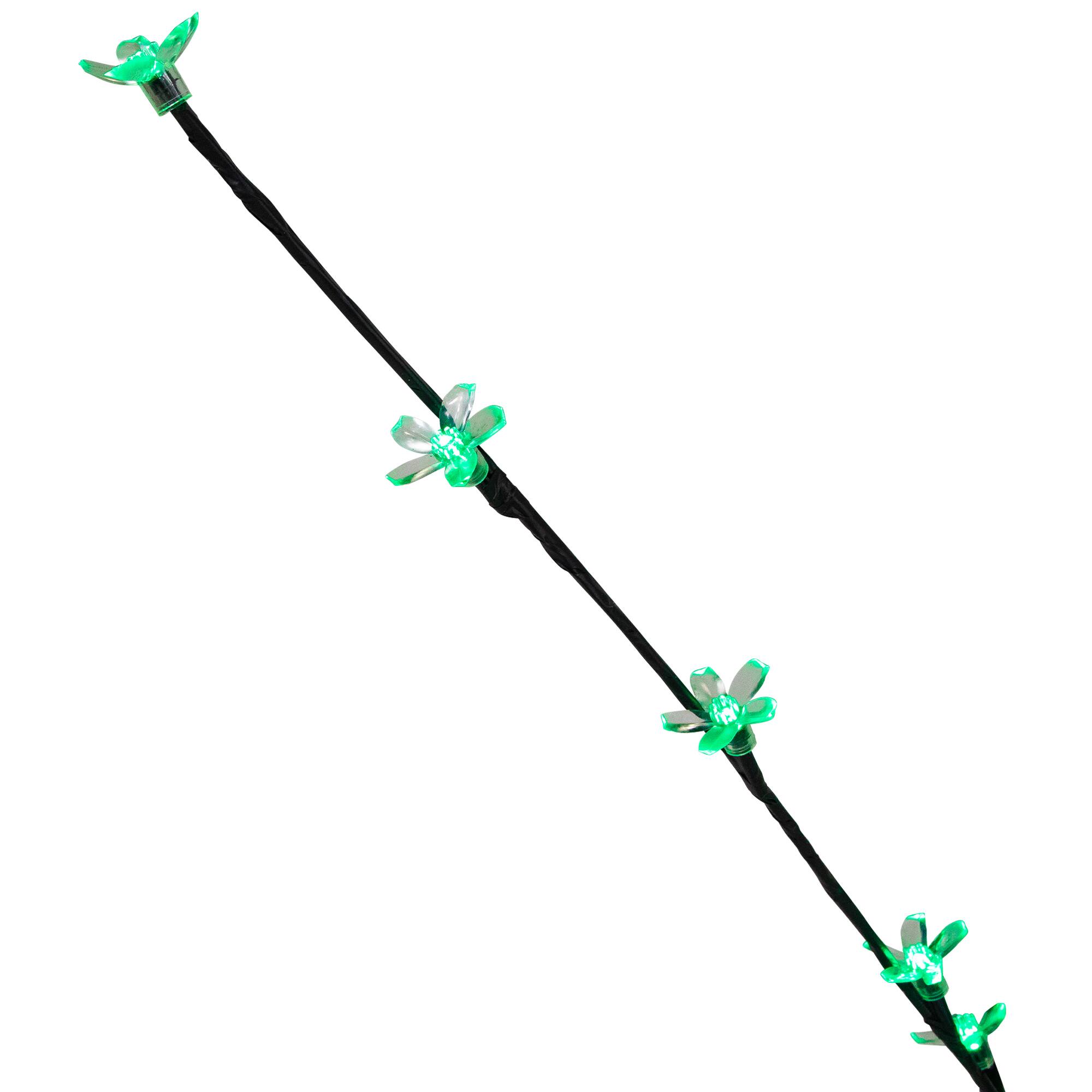 Alt View 5. Northlight - Pre-Lit Cherry Blossom Artificial Tree Branches - 2.5' - Green LED Lights - Set of 3 - Green.