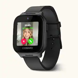 JrTrack 5 Kids Smart Watch by Cosmo | Best Kid-Safe Phone Watch | Precision Real-Time GPS Tracking | Call & Text - Black - (2025)