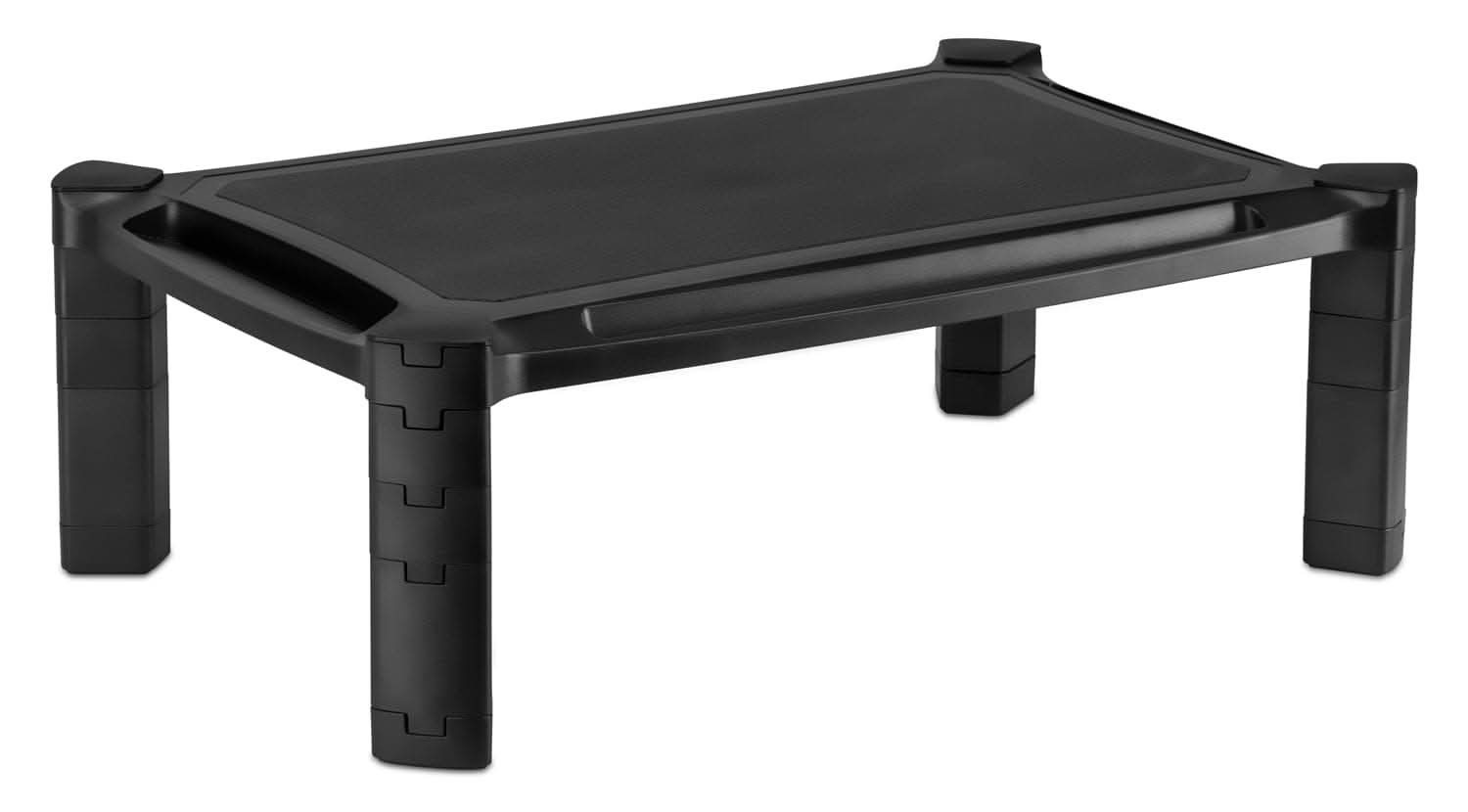 Alt View 7. Mount-It! - Height Adjustable Printer & Monitor Stand with Storage Grooves, Up to 6.6" Elevation & 22 lb Capacity, Black - Black.
