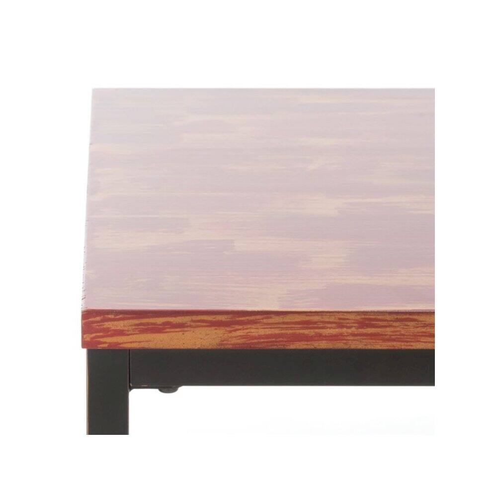 Left. Safavieh - Alec Coffee Table, Distressed Maroon - Brown.
