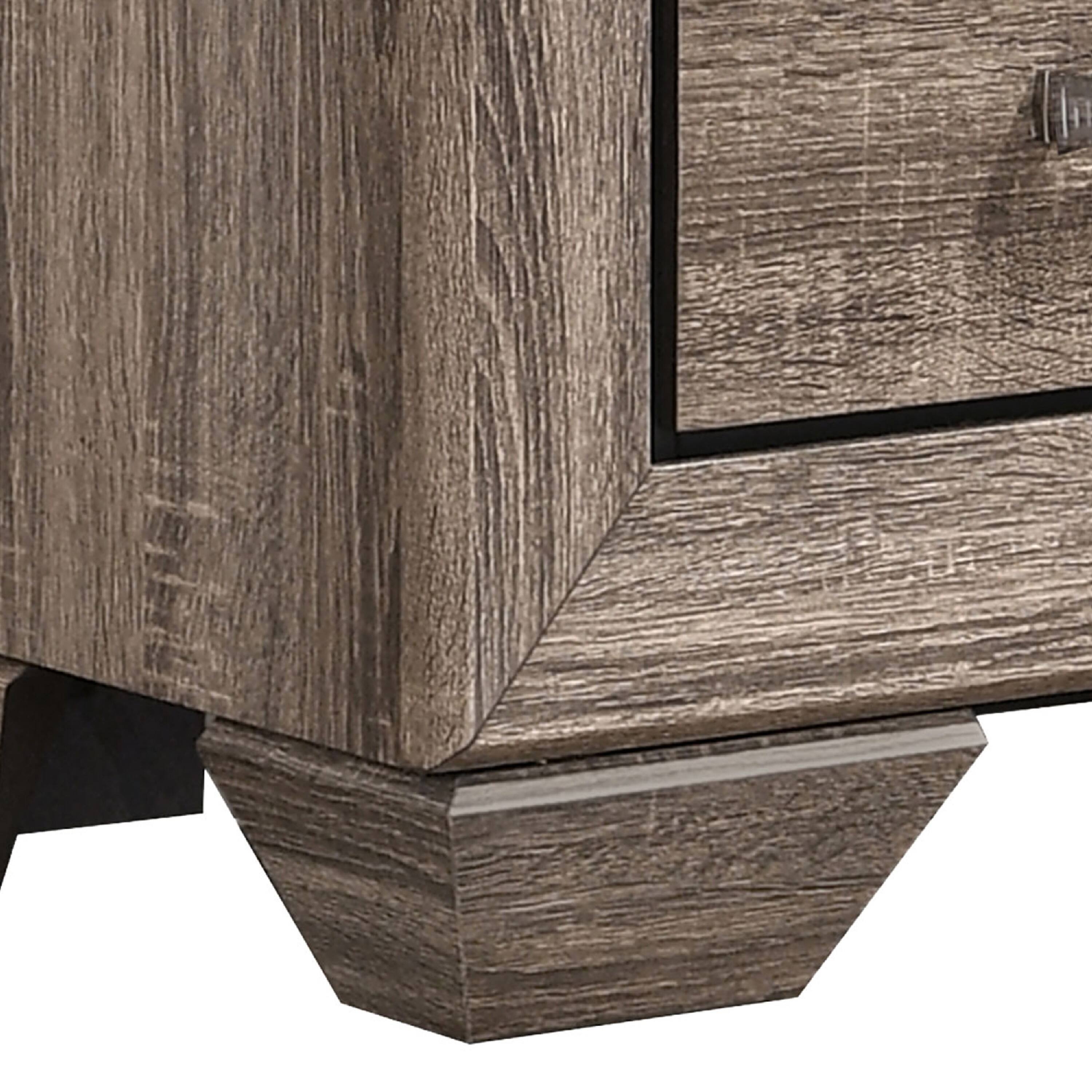 Back. Manhattan Lane - Transitional Style Wooden Nightstand with Two Drawers and Tapered Feet - Brown.