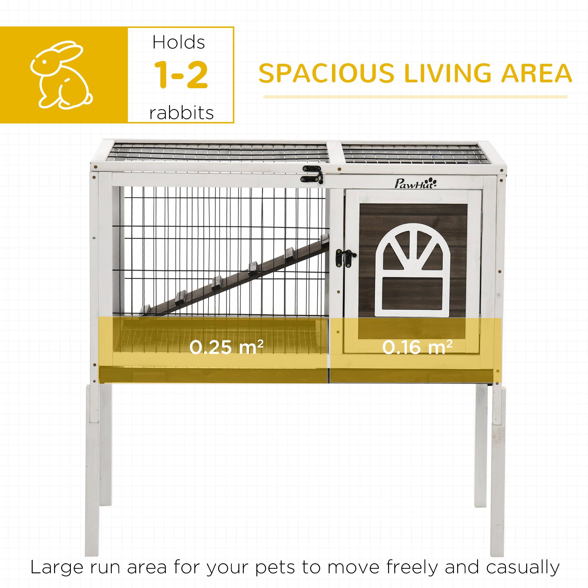 Holds 1-2 rabbits

SPACIOUS LIVING AREA

0.25 m²

0.16 m²

Large run area for your pets to move freely and casually