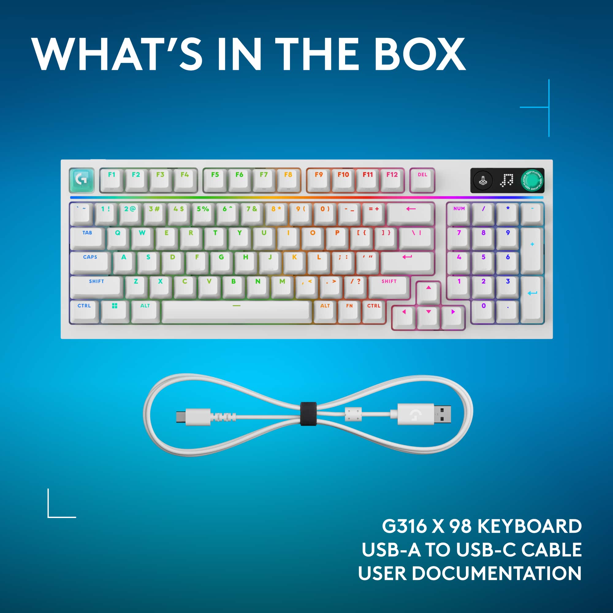 Logitech G316 X 98 Gaming Wired RGB LIGHTSYNC Keyboard with Hot