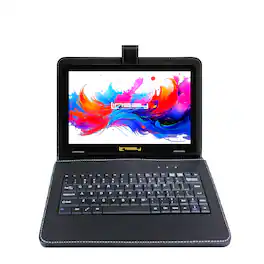 LINSAY - 10.1" Octa Core 256GB Storage Android 15 Tablet with Keyboard - Black