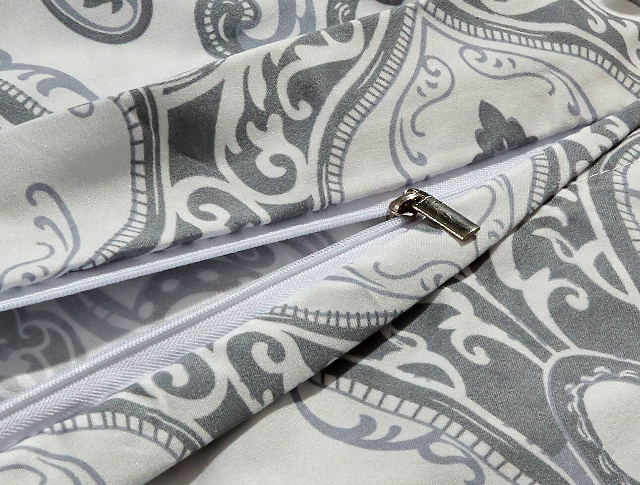 Back. Bibb Home - Bibb Home 4 pc Duvet & Down Alternative Comforter Set - Damask.