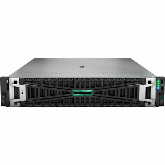 HP - HPE SMART CHOICE ProLiant DL380 G11 2U Rack Server - 1 x Intel Xeon Silver 4510 2.4 GHz - 64 GB RAM - 16 TB HDD - (2 x - Black