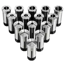 VEVOR - 5C Collet Set 1/8"-1" 15 Piece Precision 5C Round Collet Chuck Set, for Milling Machine Drill Presses - Silver