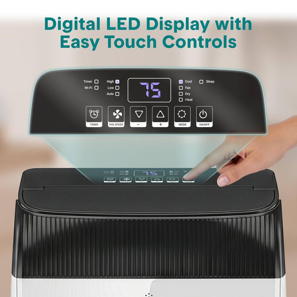 Digital LED Display with Easy Touch Controls

Timer Wi-Fi High Low Auto

75

Cool Fan Dry Heat Sleep

TIMER FAN SPEED + MODE ON/OFF