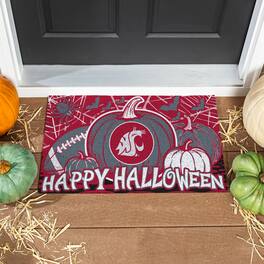 Evergreen Enterprises - Washington State Cougars 28" x 16" Happy Halloween Turf Door Mat - Multicolor