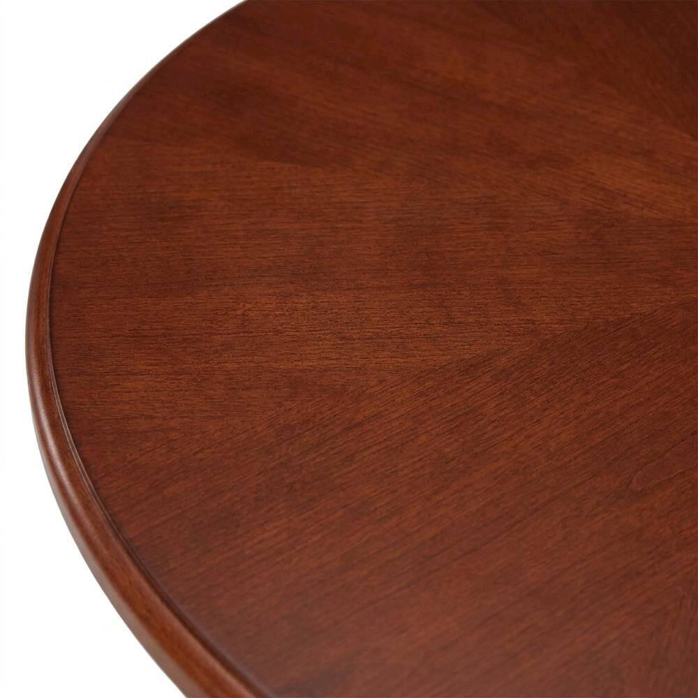 Back. FurniFact - Wood Round Kitchen Table & Chairs 5-Piece Set - Mahogany.