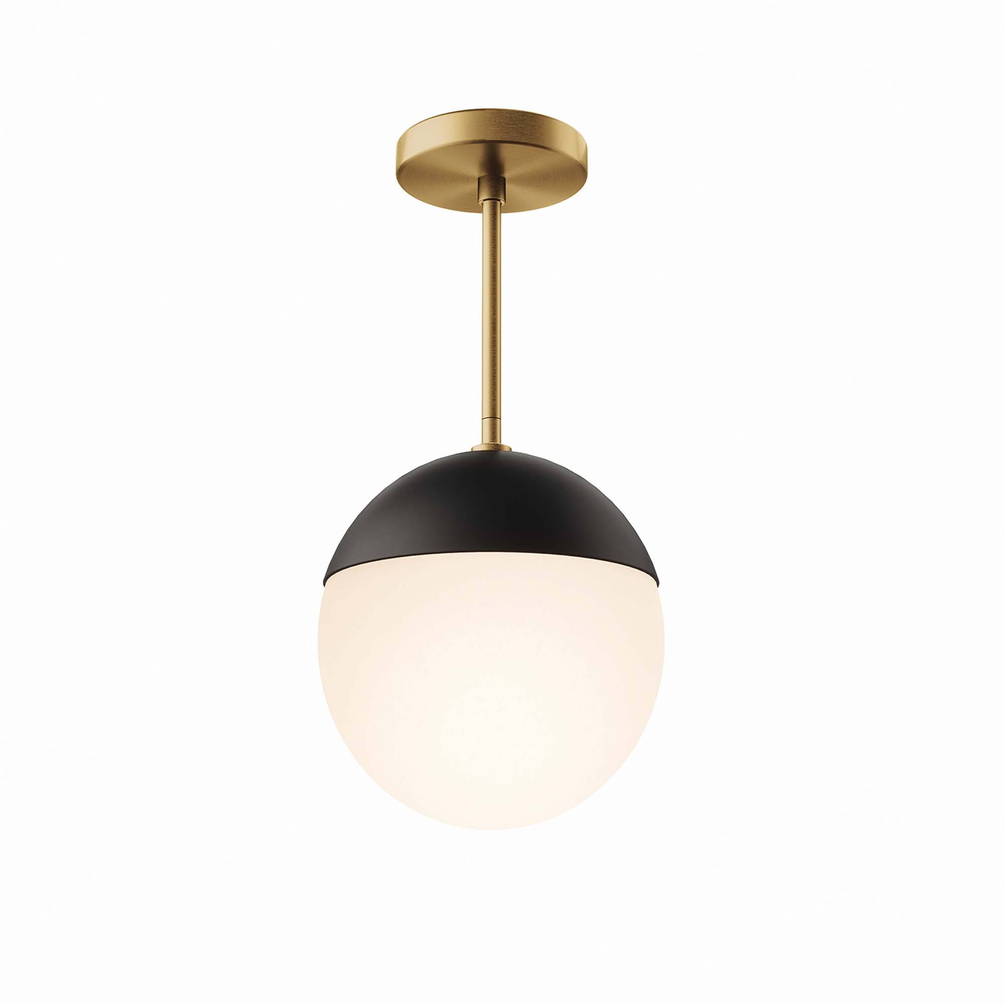 Alt View 2. Modway - Stellar 1-Light Pendant Light by Modway - Opal Satin Brass.