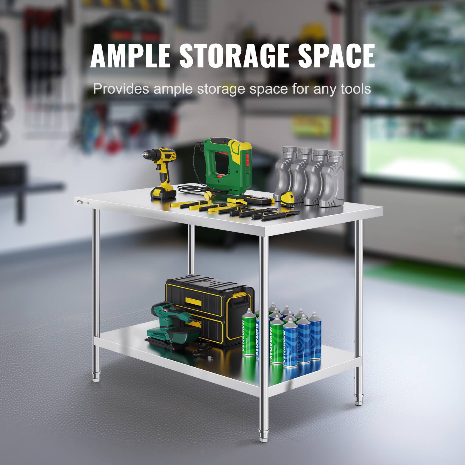 AMPLE STORAGE SPACE  
Provides ample storage space for any tools