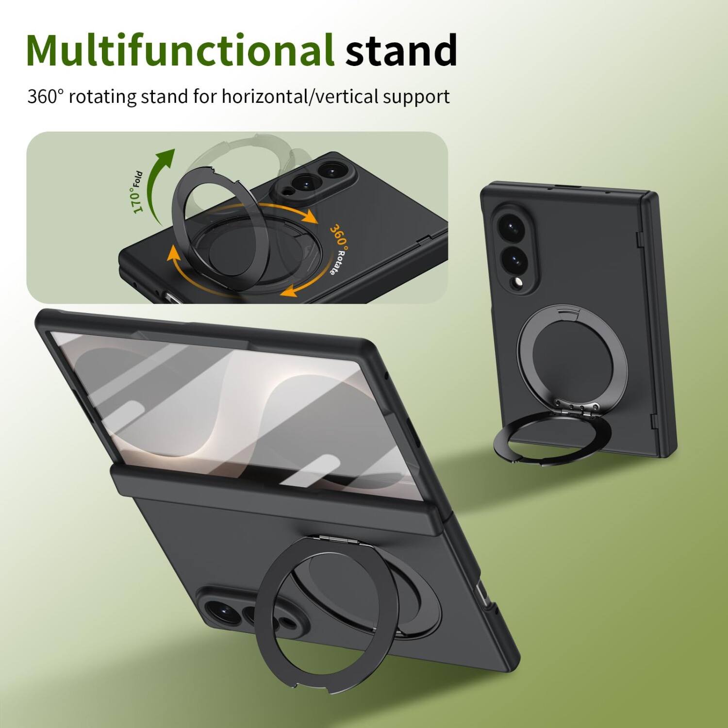 Multifunctional stand  
360° rotating stand for horizontal/vertical support