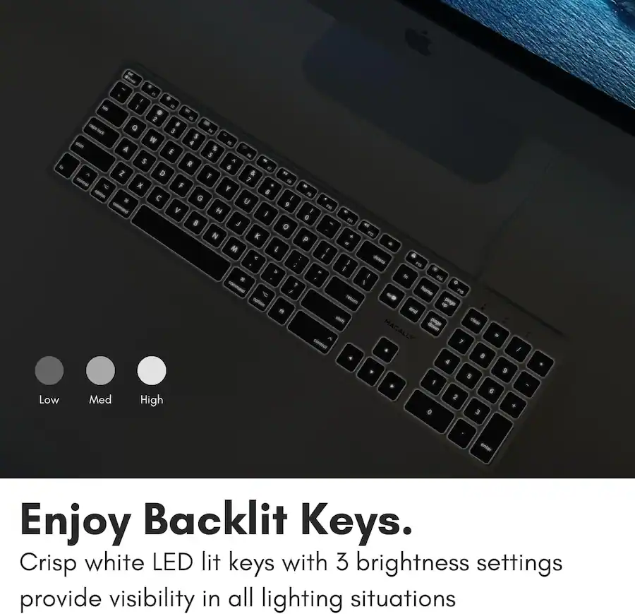 Macally Backlit Wired Keyboard for Mac | Compatible Apple Keyboard with ...