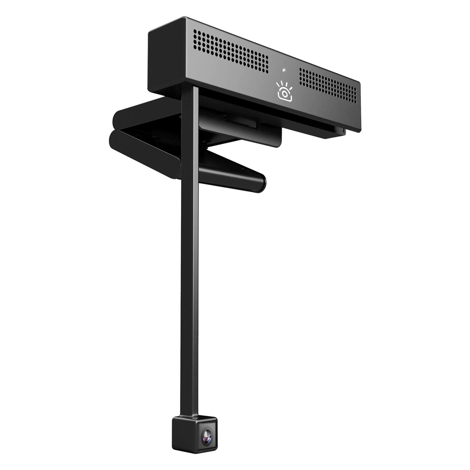 Front. iContact Camera - ProXL 4K Eye-Contact Webcam, Retractable Arm for Large Desktop Screens - Black.
