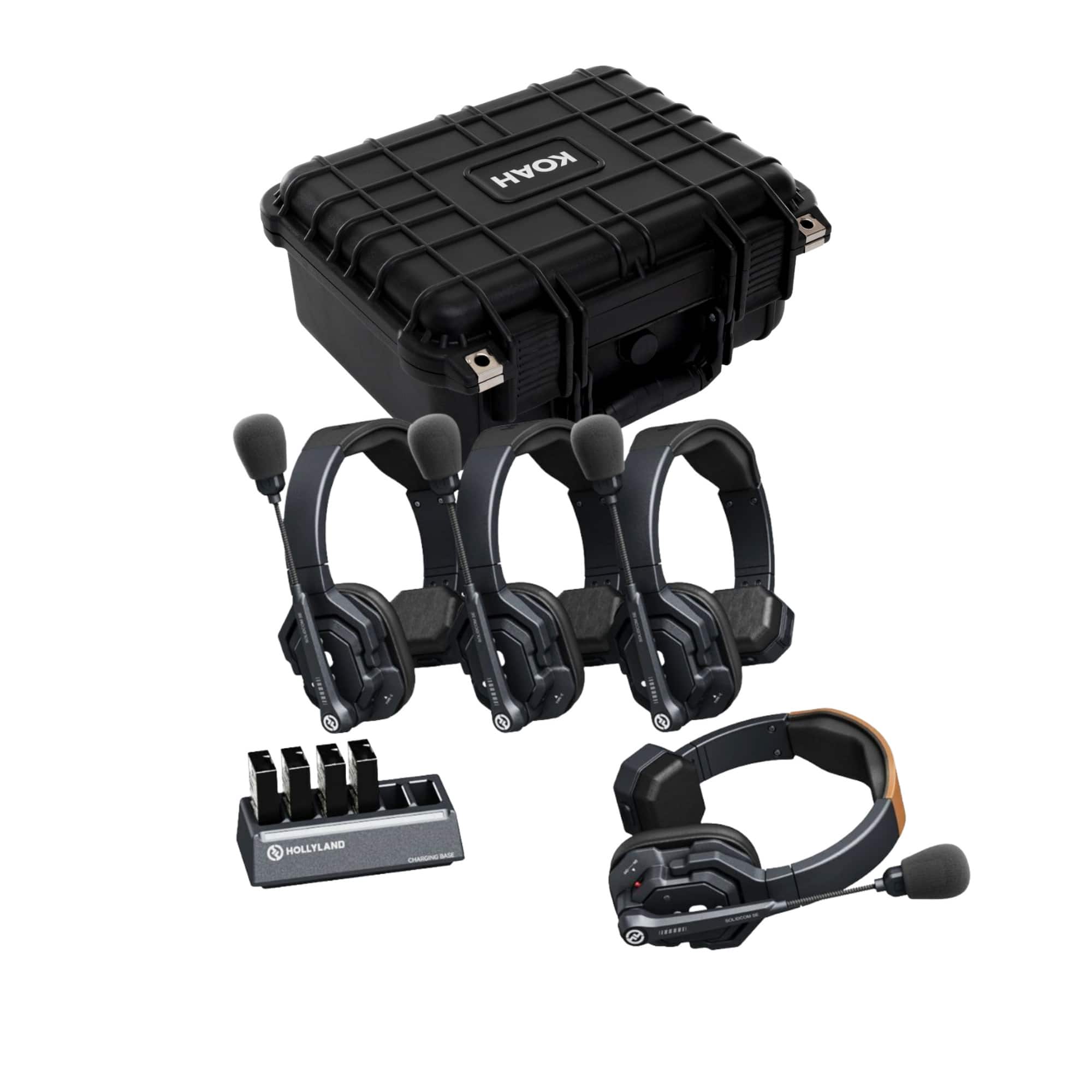 HOLLYLAND - Solidcom SE Global 4S 4-Person Single-Ear Headset with Hard Case