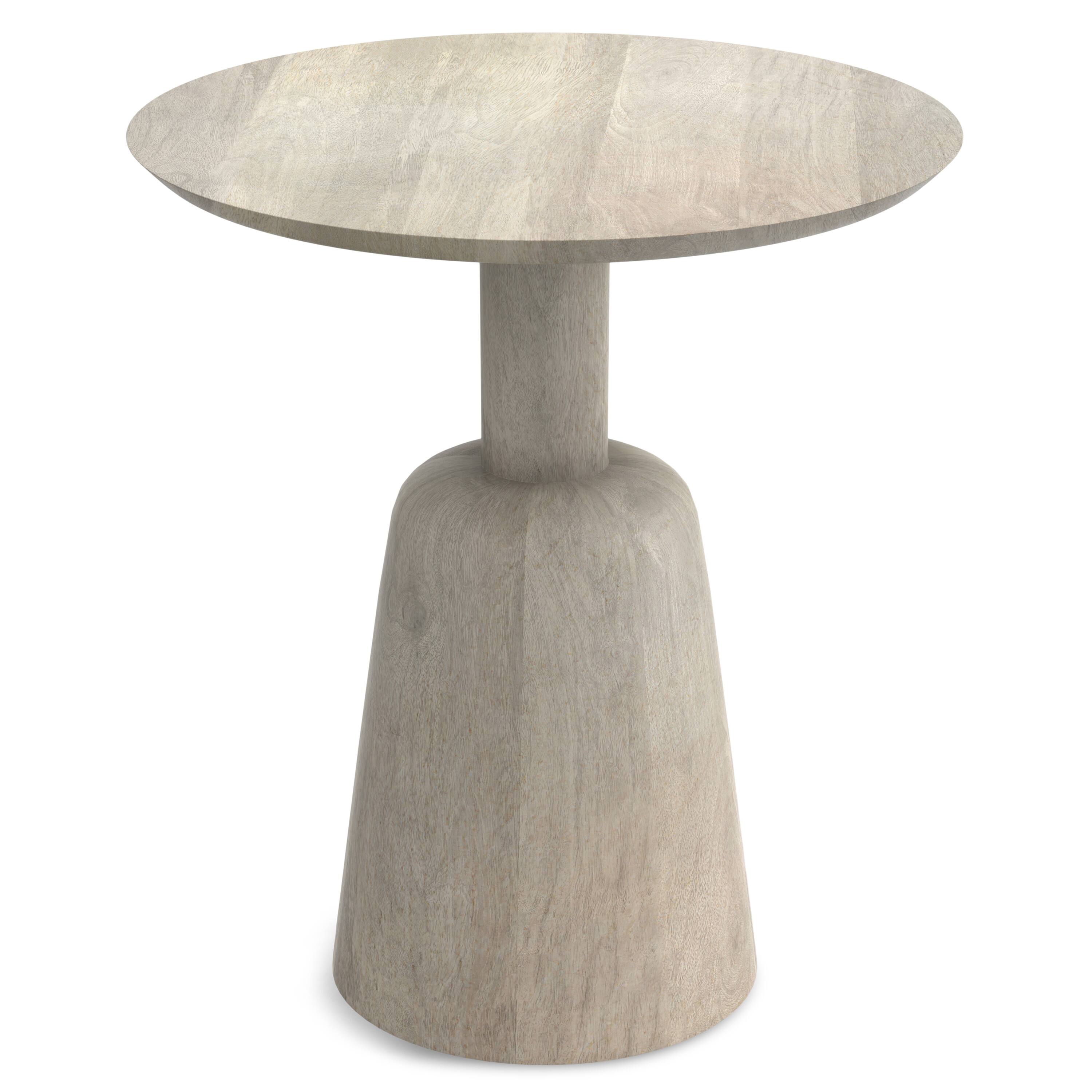 Alt View 2. Simpli Home - Finchley 18 inch Wide Solid Mango Wood Side Table in White Wash - White Wash.